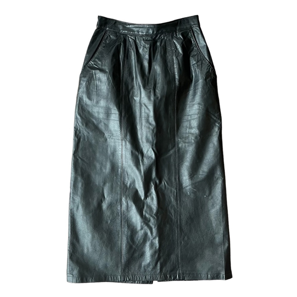 vintage 90s Leather maxi skirt size s